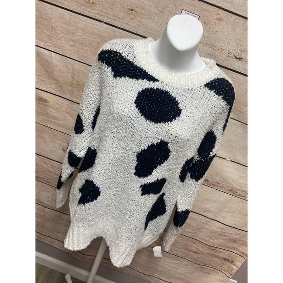 The Impeccable Pig Womens Sweater Size Small Pullover Black White Dots New - Picture 3 of 11